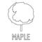 Maple icon, outline style.