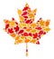 Maple Leaf Autumn Collage Icon with Fall Leaves