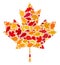 Maple Leaf Autumn Mosaic Icon with Fall Leaves