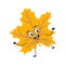 Maple leaf character with happy emotions