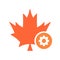 Maple leaf icon, Nature leaves icon with settings sign. Maple leaf icon and customize, setup, manage, process symbol