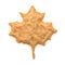 Maple leaf made with granulated sugar on white background