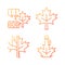 Maple leaf significance gradient linear vector icons set