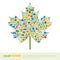 Maple Leaf Symbol. Flat Ecology Icons Concept