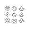 Maple leaf symbol significance gradient linear vector icons