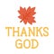 Maple leaf with Thank text icon, Thanksgiving related vector