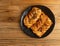 Maple Pecan Puff Pastry, Danish Plaits Pastries with Maple Syrup and Pecan Nuts, Breakfast Bakery