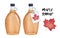 Maple syrup watercolor illustration set.