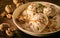 Maple Walnut Ice Cream with Caramel Sauce in Bowl