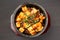 Mapo tofu bowl on a dining table