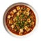 Mapo Tofu On White Plate, On White Background