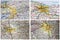 Maps atlas print highway collage road map