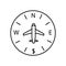 maps and location, airplane, compass line icon. elements of airport, travel illustration icons. signs, symbols can be used for web