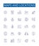 Maps and locations line icons signs set. Design collection of Maps, Locations, Geography, Mapping, Coordinates