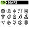 Maps And Navigation icon include globe, world, map, navigation, chat, communication, message, pin, user, road, location,