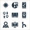 maps and navigation line icons. linear set. quality vector line set such as road, location, location, smartphone, gps navigator,