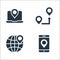 maps and navigation line icons. linear set. quality vector line set such as smartphone, location, route