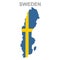 Maps of sweden with national flags icon vector design symbol