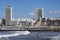 Mar del Plata, Argentina panoramic view of the city with skyscrapers and Bristol beach, Atlantic Ocean