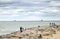 Mar del Plata seascape Sea and Sky Fishing ships on the horizon
