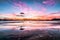 Maracaipe Beach, Pernambuco, Brazil - Cotton Pink Sunset Mirror Reflections