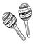 Maracas - ethnic musical instrument. Maraca. Percussion musik Instrument. Doodle style, hand drawn sketch.