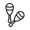Maracas icon or logo in  outline