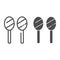 Maracas line and glyph icon. Latin maraca instrument vector illustration isolated on white. Musical instrument outline