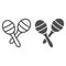 Maracas line and glyph icon, music and mexican, instrument sign, vector graphics, a linear pattern on a white background