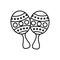 Maracas mexican culture line style icon