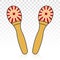 Maracas or rumba shaker musical instrument flat colours icon for apps and websites