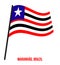 Maranhao Flag Waving Vector Illustration on White Background. States Flag of Brazil