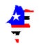 Maranhao map flag vector silhouette illustration isolated on white background. Brazil state.