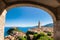 MARATEA, ITALY - The most famous belfry of the church Basilica of Santa Maria Maggiore in the old town of