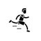 Marathon black icon, vector sign on isolated background. Marathon concept symbol, illustration