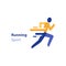 Marathon event, running activity, abstract runner, triathlon, vector icon