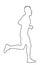 Marathon racer running line contour silhouette. Exercise people vector. Healthy lifestyle man. Sport race. Urban runner. Jogging.