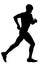 Marathon racer running silhouette. Sport man activity concept.