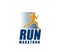 Marathon run sport icon, sprint runners club sign