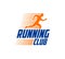 Marathon run sport logo icon, vector emblem