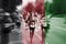 Marathon runner motion blur with blending Afghanistan flag