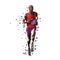 Marathon runner, polygonal vector illustration