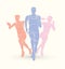 Marathon runner, Start running , Group of people running action graphic vector