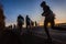 Marathon Runners Close Silhouettes