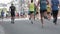 Marathon Runners Crowd Bottom View Legs Out Off Focuss.