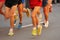 Marathon runners legs