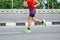 Marathon runners race,Healthy lifestyle. Athlete endurance,healthy concept,blur,Soft focus,selective focus.