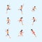 Marathon runners. Sport healthy lifestyle people running vector isometric characters