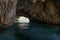 Marathonisi cave and beach on Turtle island Marathonisi, Greece, south of the island of Zakynthos, Greece.