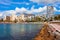 Marbella city beach panoramic view in Spain